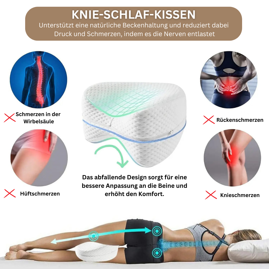 Orthopädisches Kniekissen | Seitenschläfer mit Memory-Foam