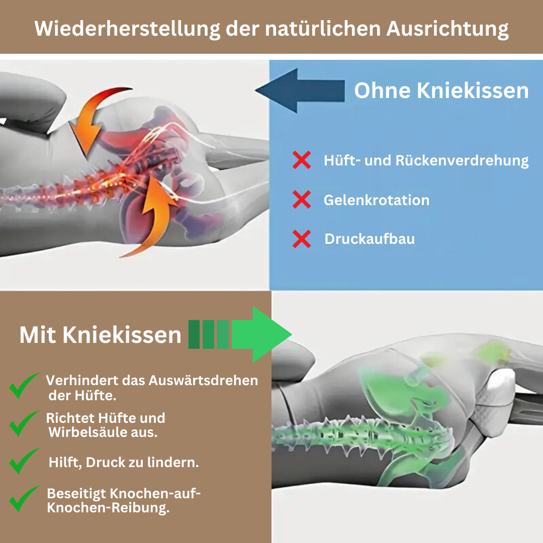 Orthopädisches Kniekissen | Seitenschläfer mit Memory-Foam